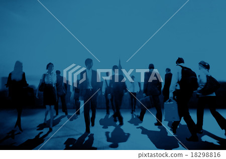 Business People Colleagues Walking Commuting Concept Business People Colleagues Walking Commuting Concept 18298816