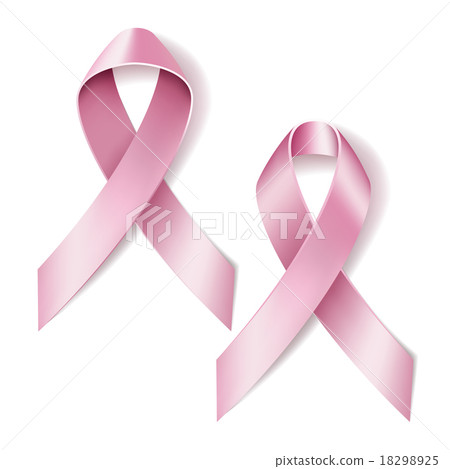 Realistic pink ribbon isolated on white.  18298925