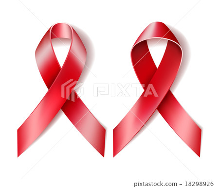 AIDS awareness red ribbon on white background. 18298926