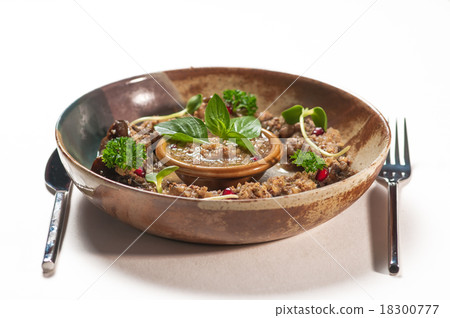 Dishes of international and oriental cuisine 18300777