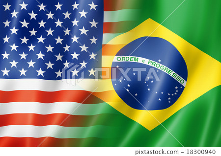USA and Brazil flag 18300940