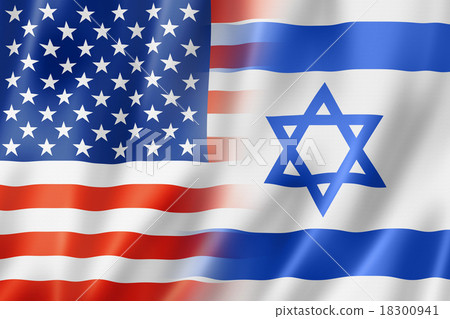 USA and Israel flag 18300941