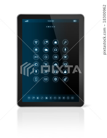 tablet pc with apps icons interface tablet pc with apps icons interface 18300962