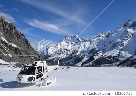 Snowy Mountain and Helicopter 18301733