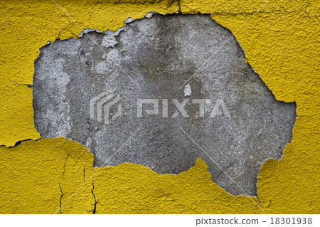Old wall with dirty broken weathered yellow paint Old wall with dirty broken weathered yellow paint 18301938