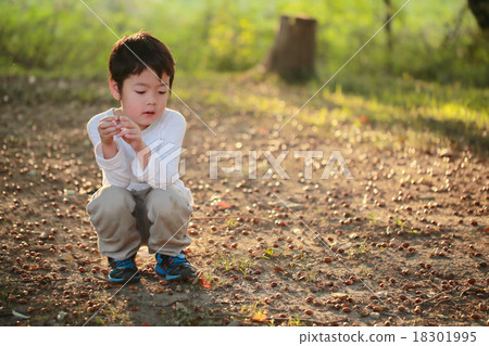 Child picking up acorns in crazy Child picking up acorns in crazy 18301995