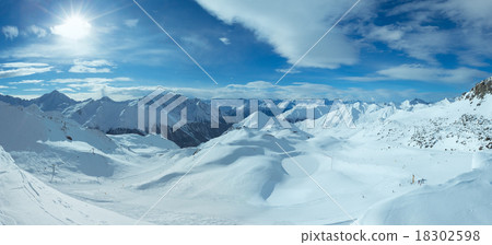 Silvretta Alps winter view (Austria). Panorama. Silvretta Alps winter view (Austria). Panorama. 18302598