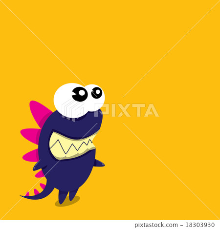 Vector cartoon funny dragon. Cartoon Dinosaur. 18303930
