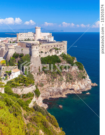Vertical landscape of old Gaeta with castle 18305074