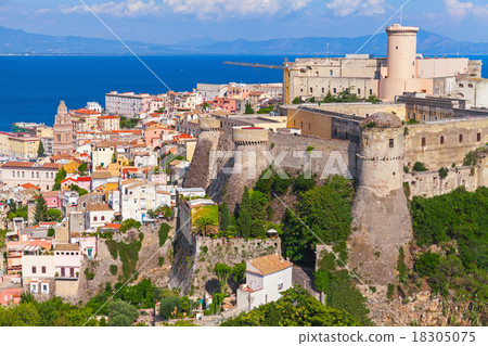 Landscape of old town Gaeta with ancient castle Landscape of old town Gaeta with ancient castle 18305075