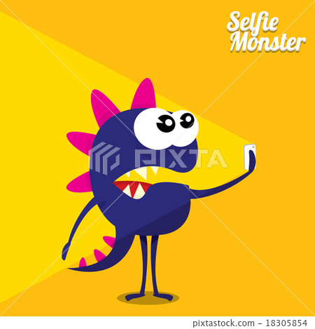 Monster Taking Selfie Photo on Smart Phone 18305854