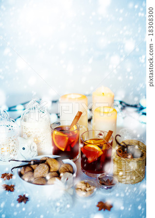 Christmas Decorations with Mulled Wine and Snow 18308300