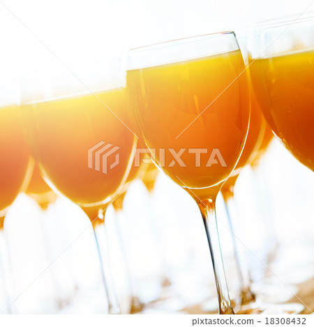 Fresh orange juice over white Fresh orange juice over white 18308432