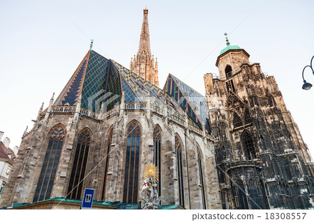 St. Francis statue and Stephansdom, Vienna 18308557