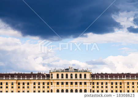 storm cloud in blue sky over Schonbrunn palace 18308623