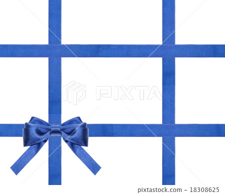 blue satin bows and ribbons isolated - set 28 18308625