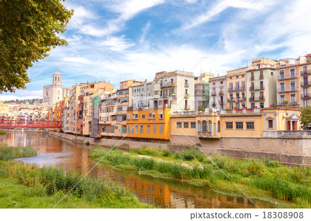 Girona. Multi-colored facades of houses on the Girona. Multi-colored facades of houses on the 18308908