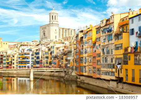 Girona. Multi-colored facades of houses on the Girona. Multi-colored facades of houses on the 18308957