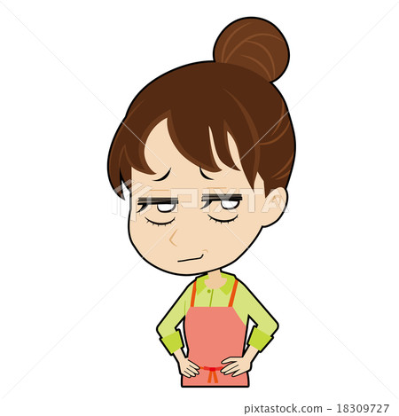 Young housewife looking with white eyes Young housewife looking with white eyes 18309727