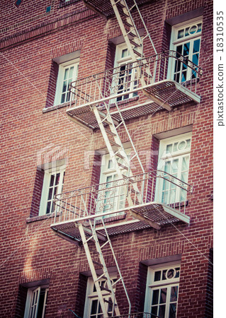 Fire escape on an old building 18310535