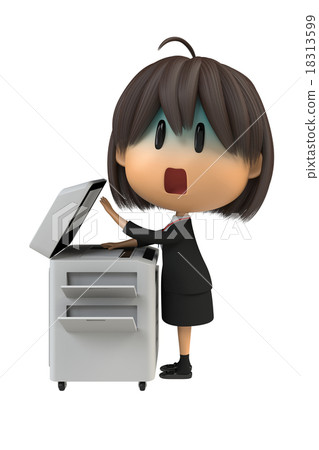 Pale yellow female staff using copy machines Pale yellow female staff using copy machines 18313599