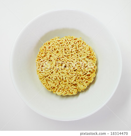 Instant noodle in white bowl that ready to cook Instant noodle in white bowl that ready to cook 18314470