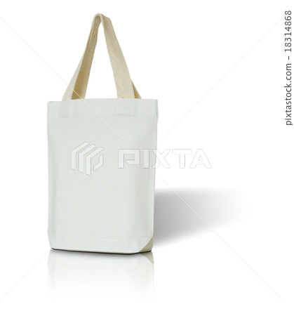 white fabric bag on white background 18314868