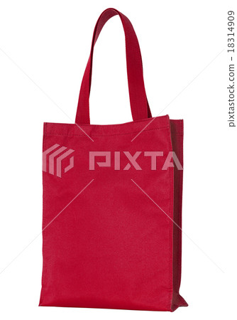 red shopping fabric bag isolated on white red shopping fabric bag isolated on white 18314909