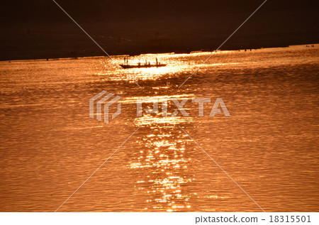 Cambodia Krat Mekong River and sunset and ferryboat Cambodia Krat Mekong River and sunset and ferryboat 18315501
