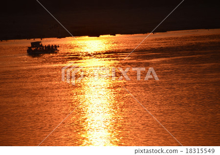 Cambodia Krat Mekong River and sunset and ferryboat Cambodia Krat Mekong River and sunset and ferryboat 18315549