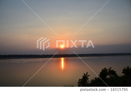 Cambodia Krache Sunset over the Mekong River Cambodia Krache Sunset over the Mekong River 18315795
