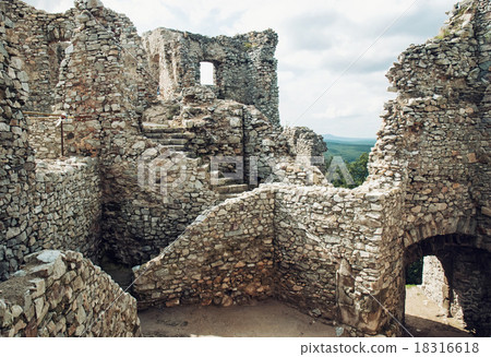 Stairs in ruin of castle Hrusov, Slovakia Stairs in ruin of castle Hrusov, Slovakia 18316618