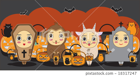 Halloween children trick or treating in Halloween 18317247