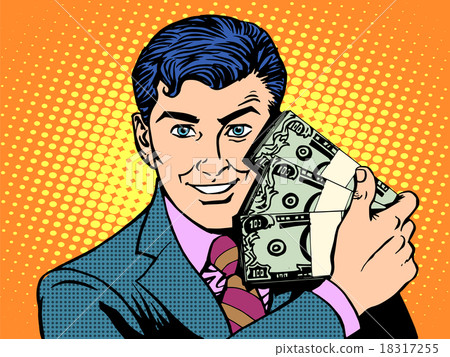 Rich with wads of dollars. business concept  18317255