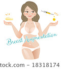 乳房增強彎曲的婦女乳房增廣概念 18318174