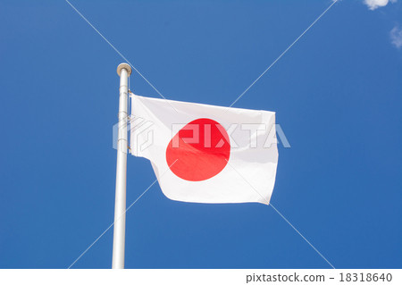 藍天和日本旗子 18318640