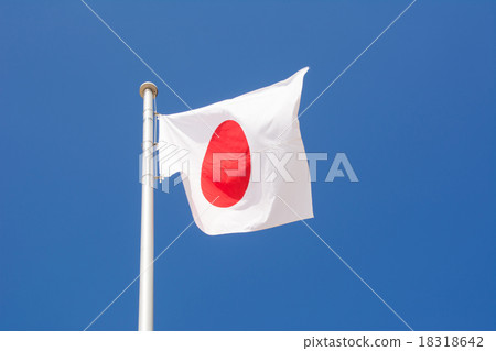 藍天和日本旗子 18318642