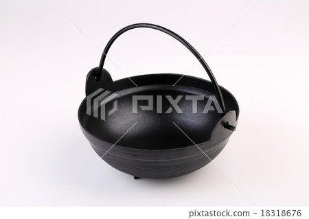 Black iron pot isolated on white background Black iron pot isolated on white background 18318676