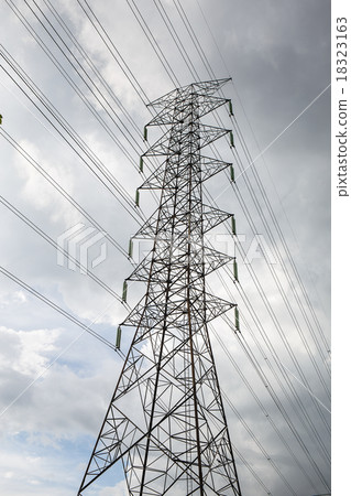High voltage pole with clouds. High voltage pole with clouds. 18323163