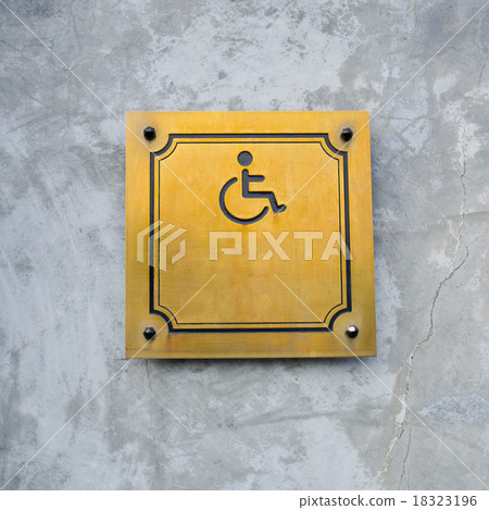 Disabled Handicap Icon Sign made from gold metal Disabled Handicap Icon Sign made from gold metal 18323196