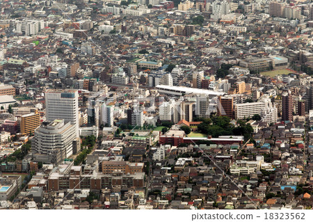 Aerial view of the flag near the Shinagawa-ku, Tokyo area 18323562