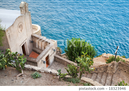 Small church on Mediterranean sea coast, Italy 18323946