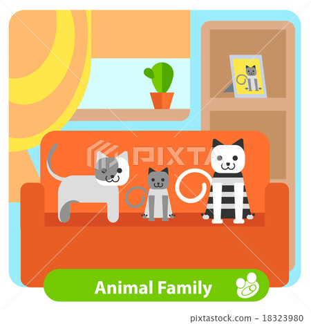 Set family cats in the room Set family cats in the room 18323980
