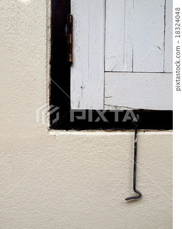 old house windows frame with metal rustic hook old house windows frame with metal rustic hook 18324048