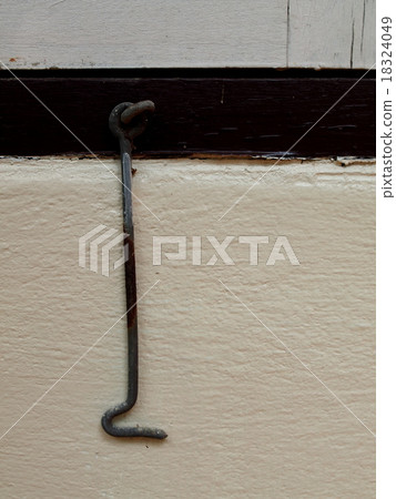 old house windows frame with metal rustic hook old house windows frame with metal rustic hook 18324049