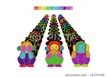 Neon color three-seasons postcard of 2016 18324190