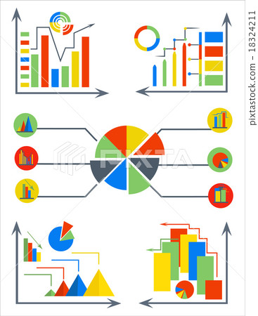 Infographics set elements charts, circle, pyramid 18324211