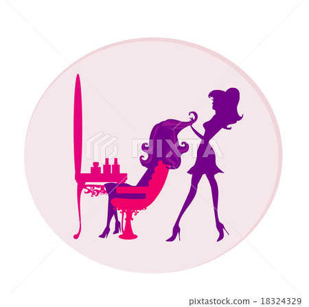 woman in hairdressing salon woman in hairdressing salon 18324329