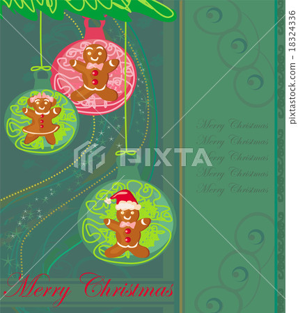 Abstract card with Christmas gingerbread Abstract card with Christmas gingerbread 18324336