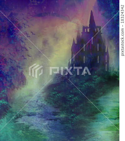 abstract landscape with old castle abstract landscape with old castle 18324342